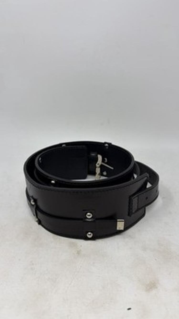 Anne Fontaine Womens Leather Belt Black SEE MEASUREMENTS